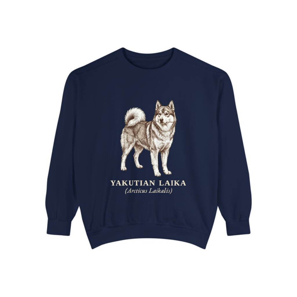 Yakutian Laika Latin Sweatshirt, True Navy, front view