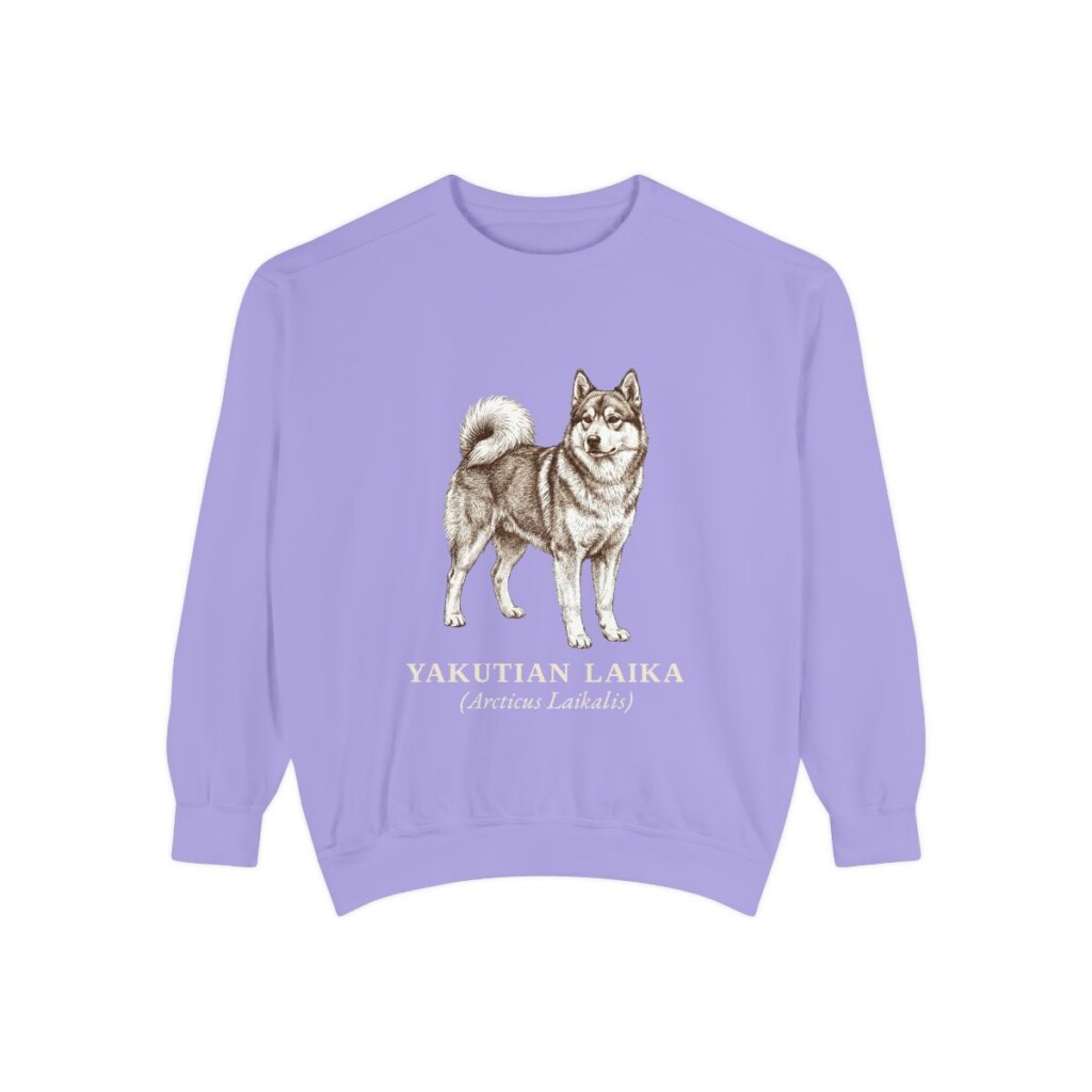 Yakutian Laika Latin Sweatshirt, Violet, front view