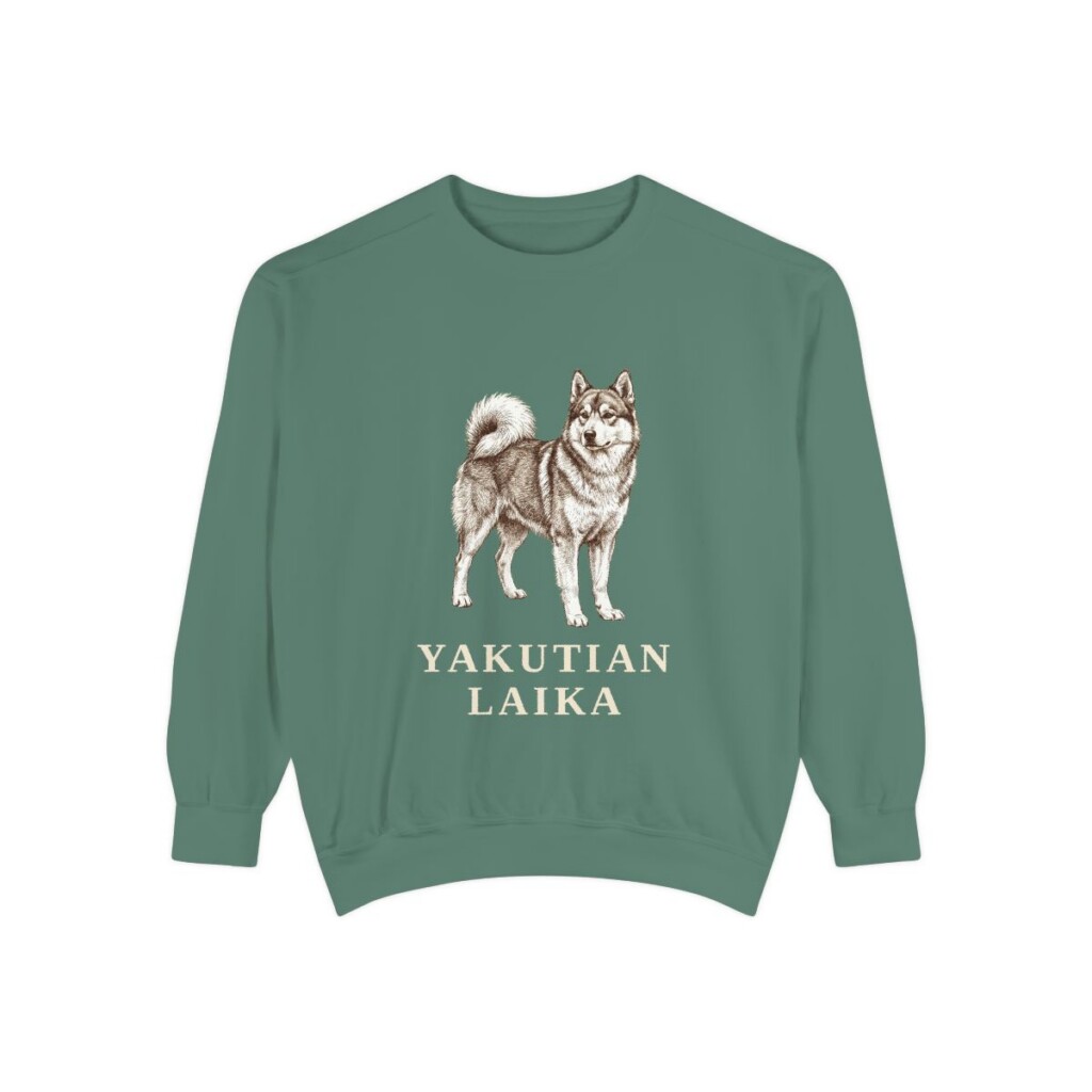 Yakutian Laika Sweatshirt, Light Green, front view