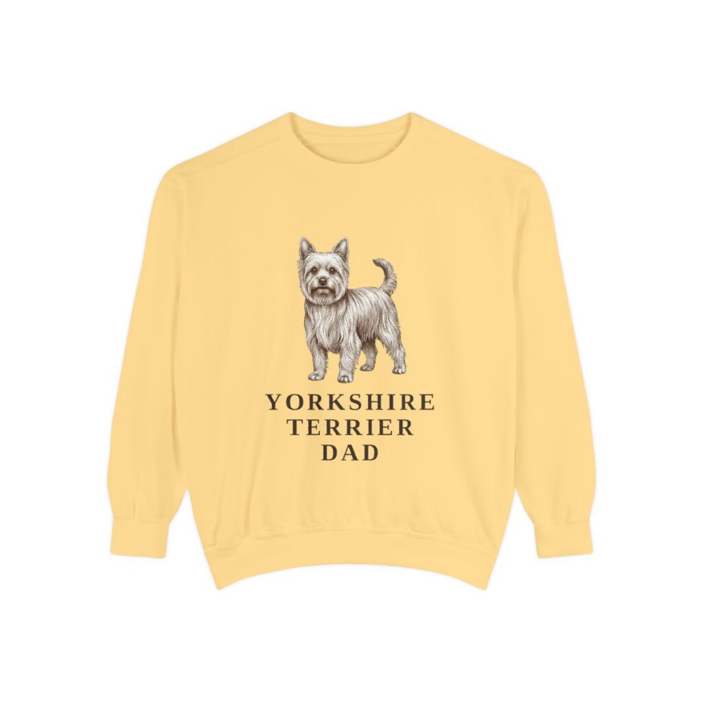Yorkshire Terrier Dad Sweatshirt, Butter, front view