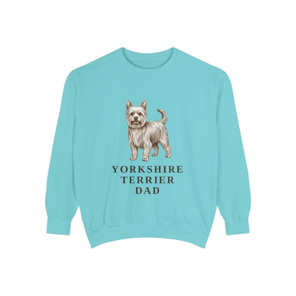 Yorkshire Terrier Dad Sweatshirt, Chalky Mint, front view