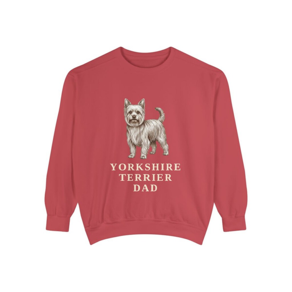 Yorkshire Terrier Dad Sweatshirt, Crimson, front view