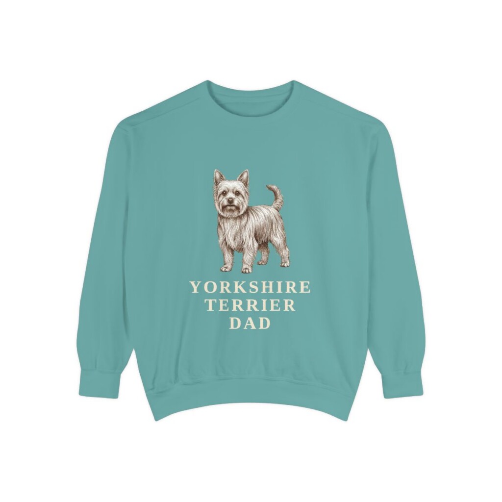 Yorkshire Terrier Dad Sweatshirt, Seafoam, front view