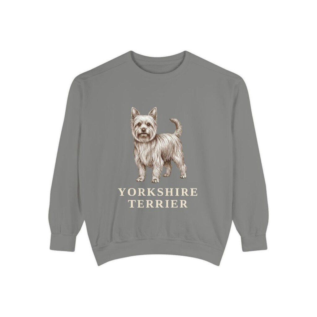 Yorkshire Terrier Sweatshirt, Grey, front view