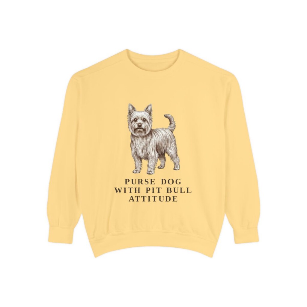 Yorkshire Terrier Humor Sweatshirt, Butter, front view