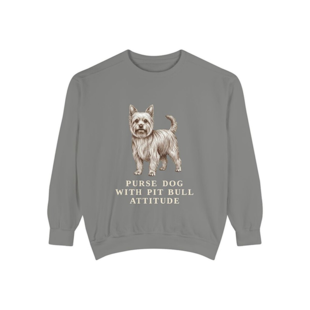Yorkshire Terrier Humor Sweatshirt, Grey, front view
