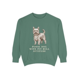 Yorkshire Terrier Humor Sweatshirt, Light Green, front view