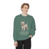 Yorkshire Terrier Humor Sweatshirt, Light Green, person 1 front