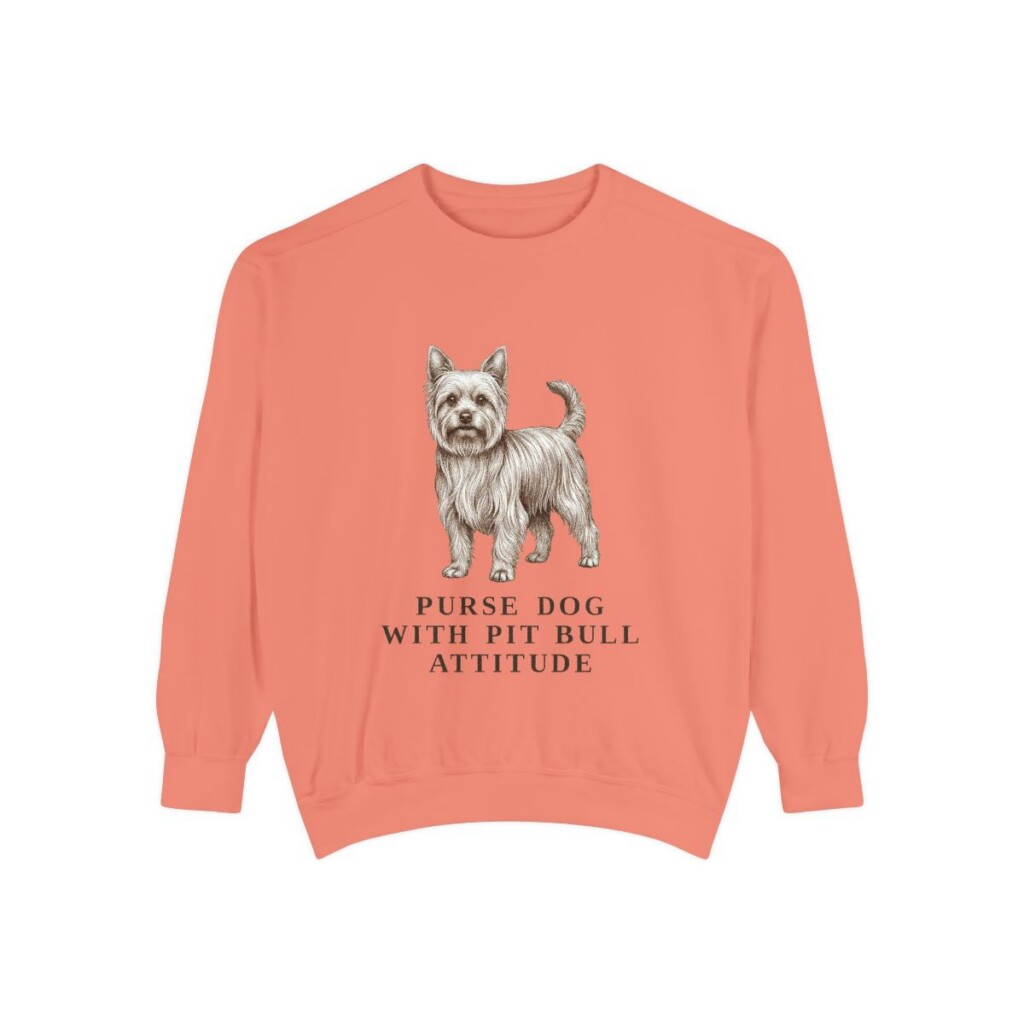 Yorkshire Terrier Humor Sweatshirt, Terracotta, front view