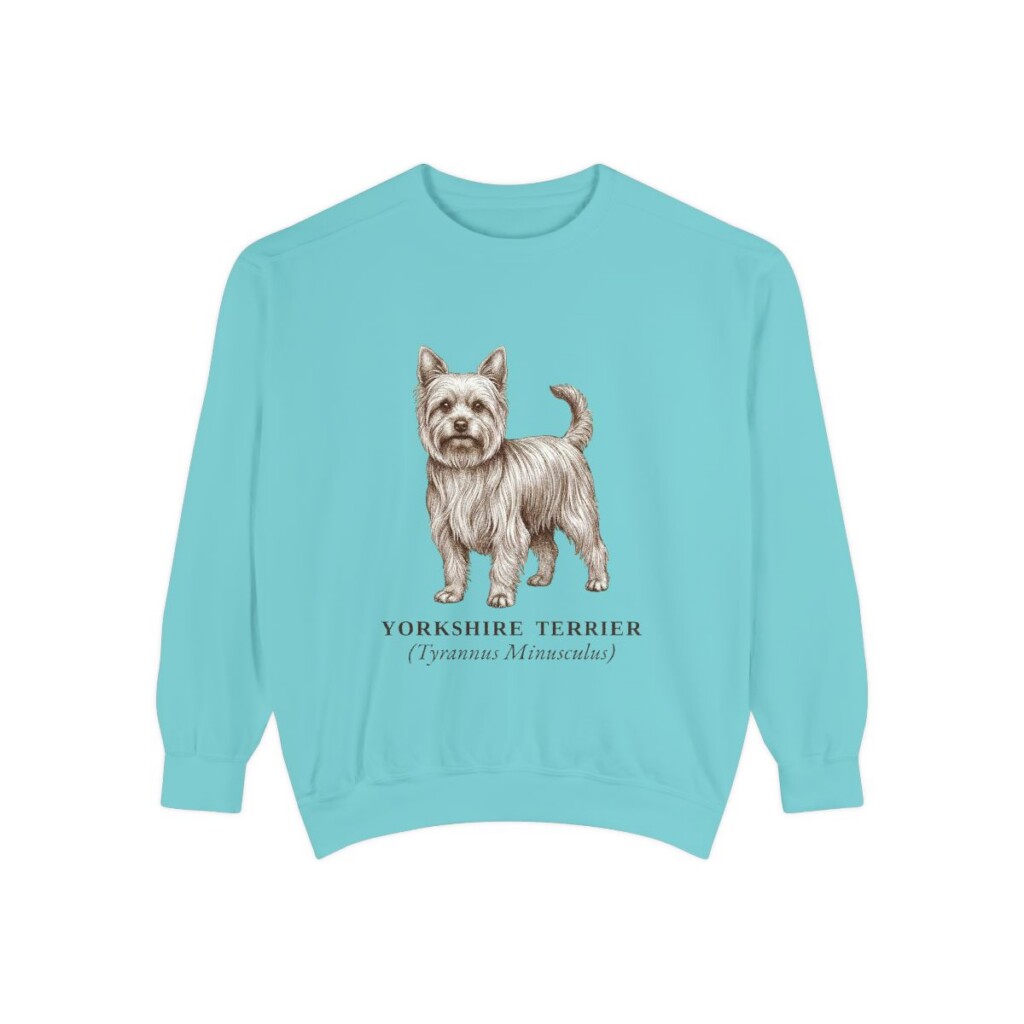 Yorkshire Terrier Latin Sweatshirt, Chalky Mint, front view