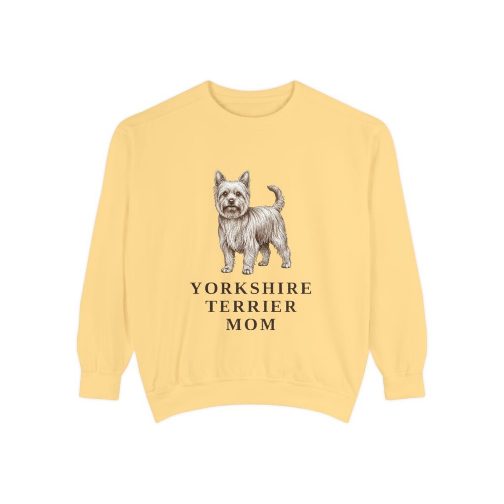 Yorkshire Terrier Mom Sweatshirt, Butter, front view