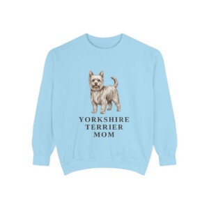 Yorkshire Terrier Mom Sweatshirt, Chambray, front view