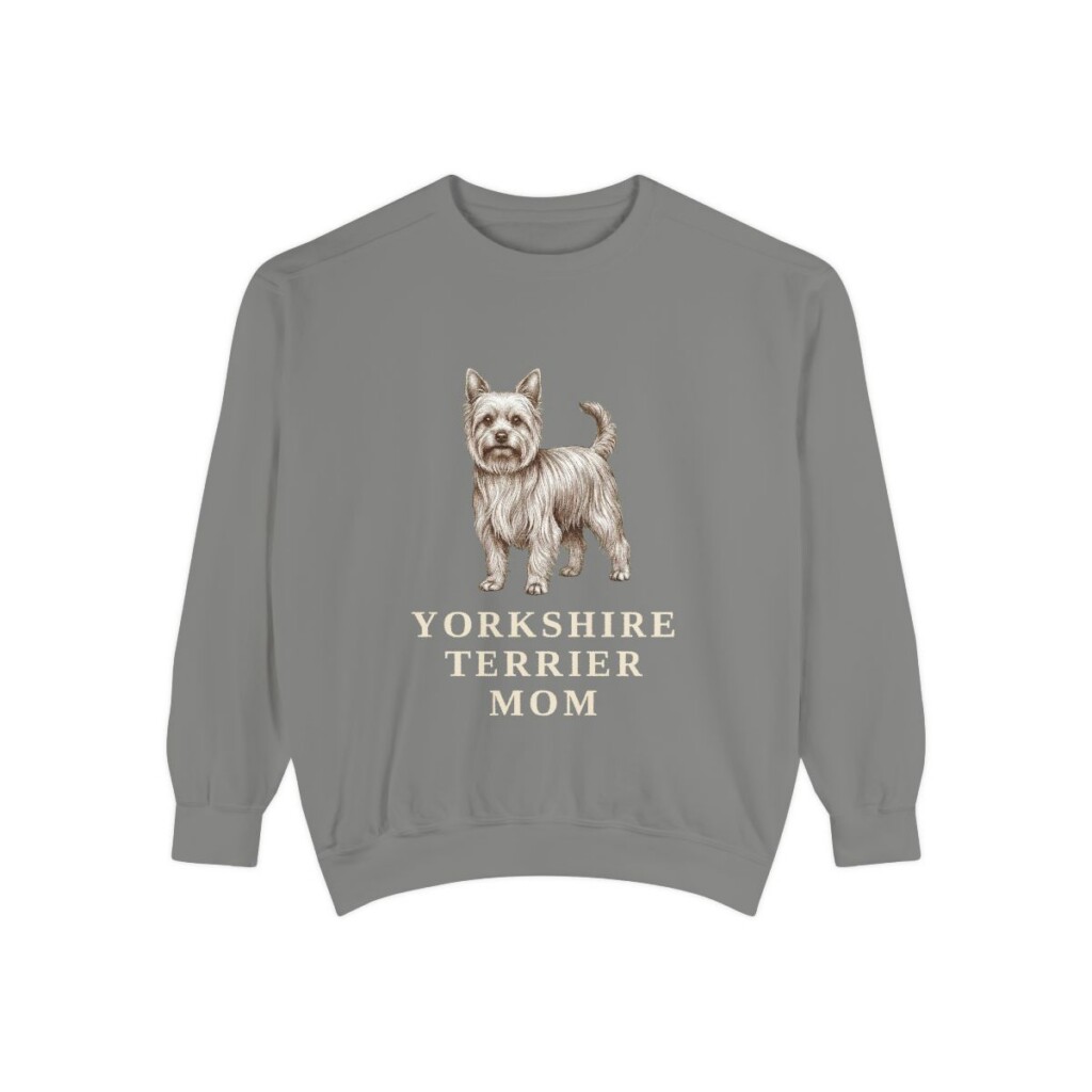 Yorkshire Terrier Mom Sweatshirt, Grey, front view