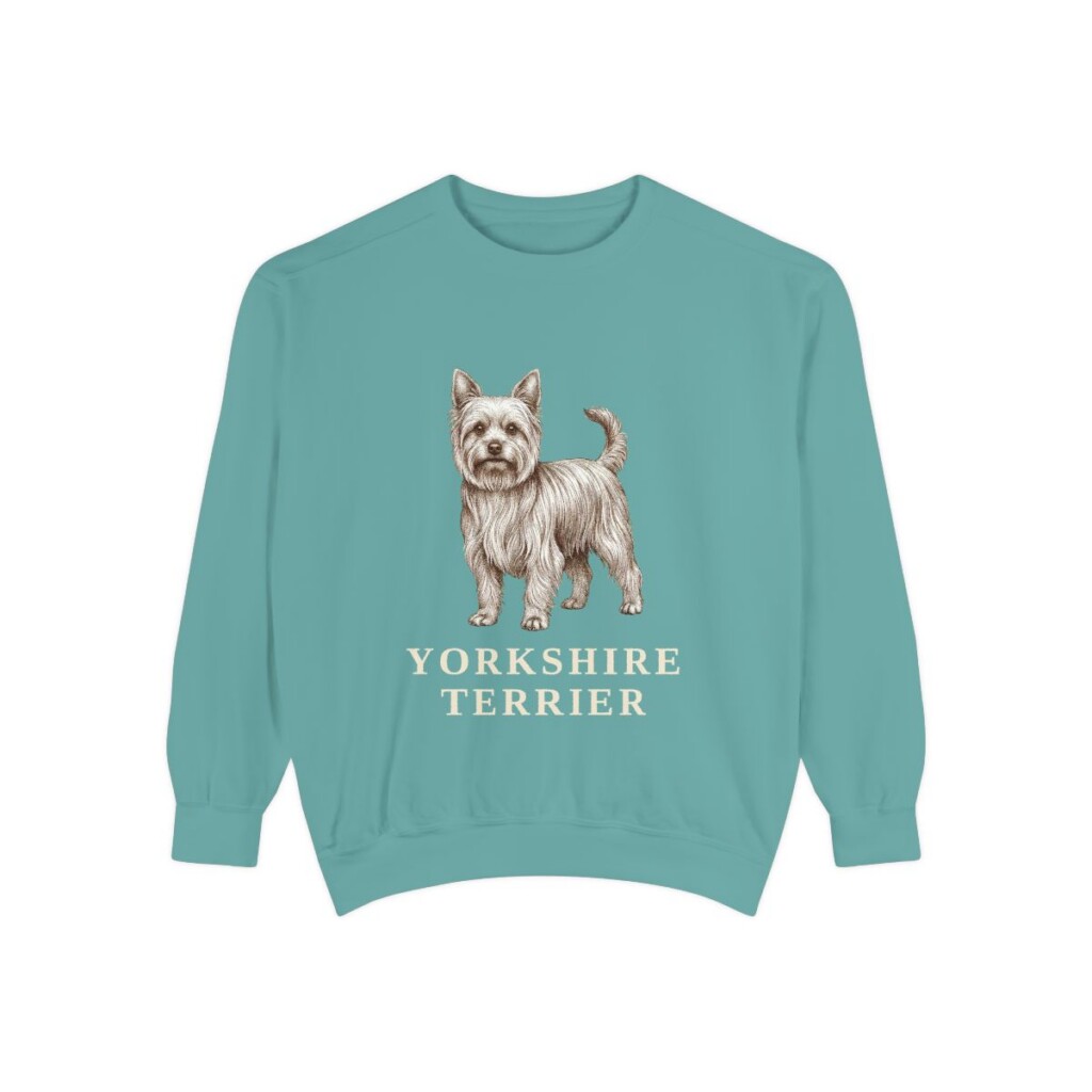 Yorkshire Terrier Sweatshirt, Seafoam, front view