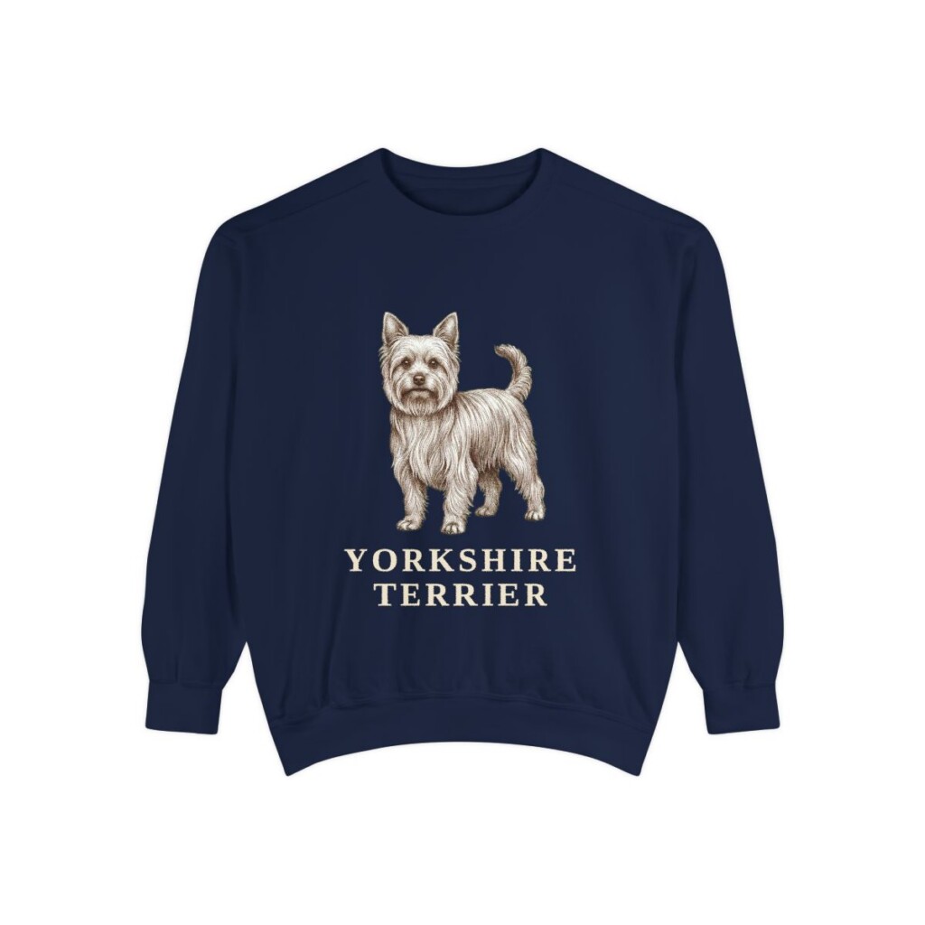 Yorkshire Terrier Sweatshirt, True Navy, front view