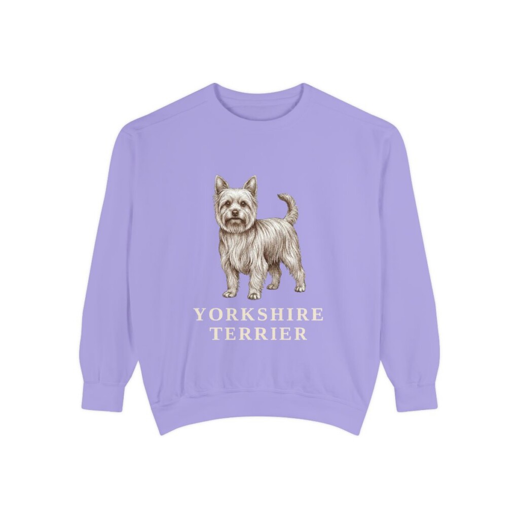 Yorkshire Terrier Sweatshirt, Violet, front view