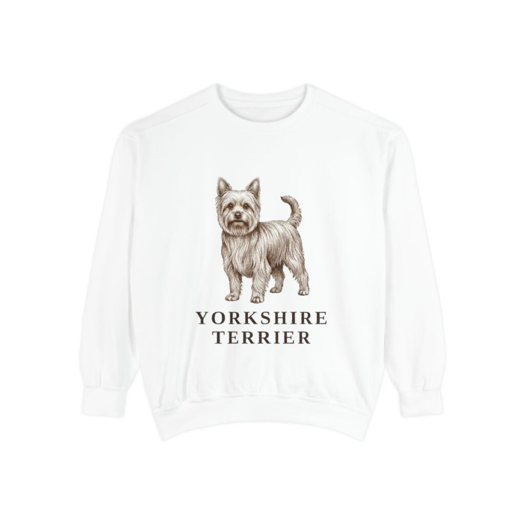 Yorkshire Terrier Sweatshirt, White, front view